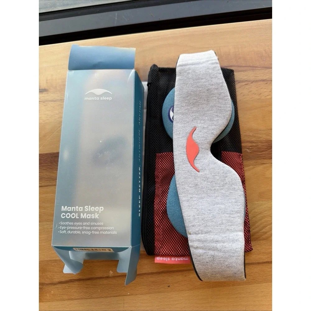 Manta Sleep Eye Mask & Manta Sleep Cool Eye Cups for Travel/ Headache Relief